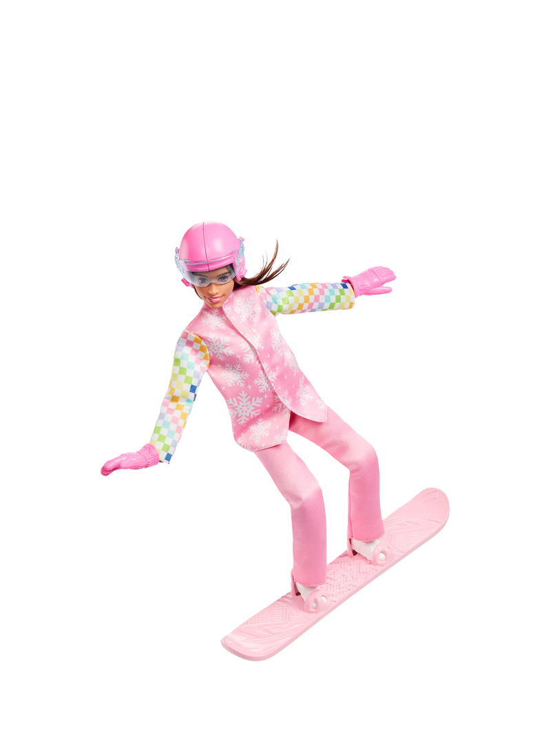 Barbie Snowboarder Doll toy with snowboard and accessories, UK version