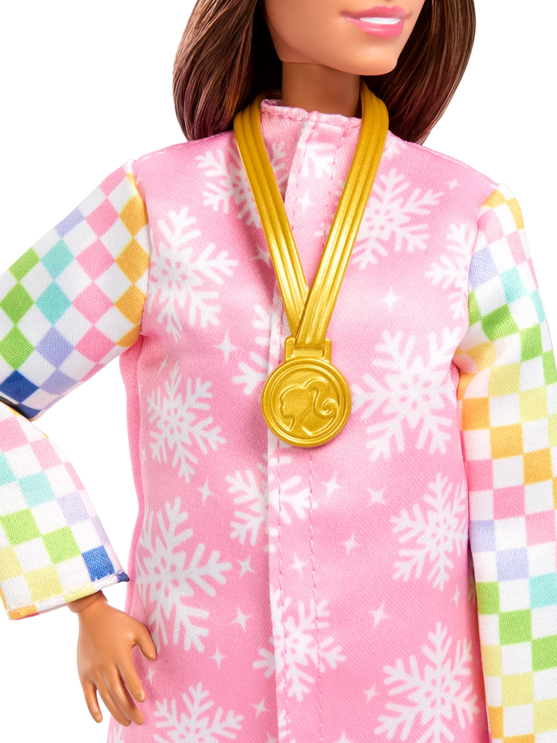 Barbie Snowboarder Doll toy with snowboard and accessories, UK version