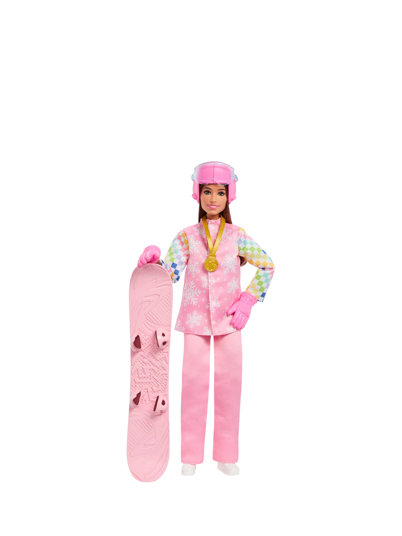 Barbie Snowboarder Doll toy with snowboard and accessories, UK version