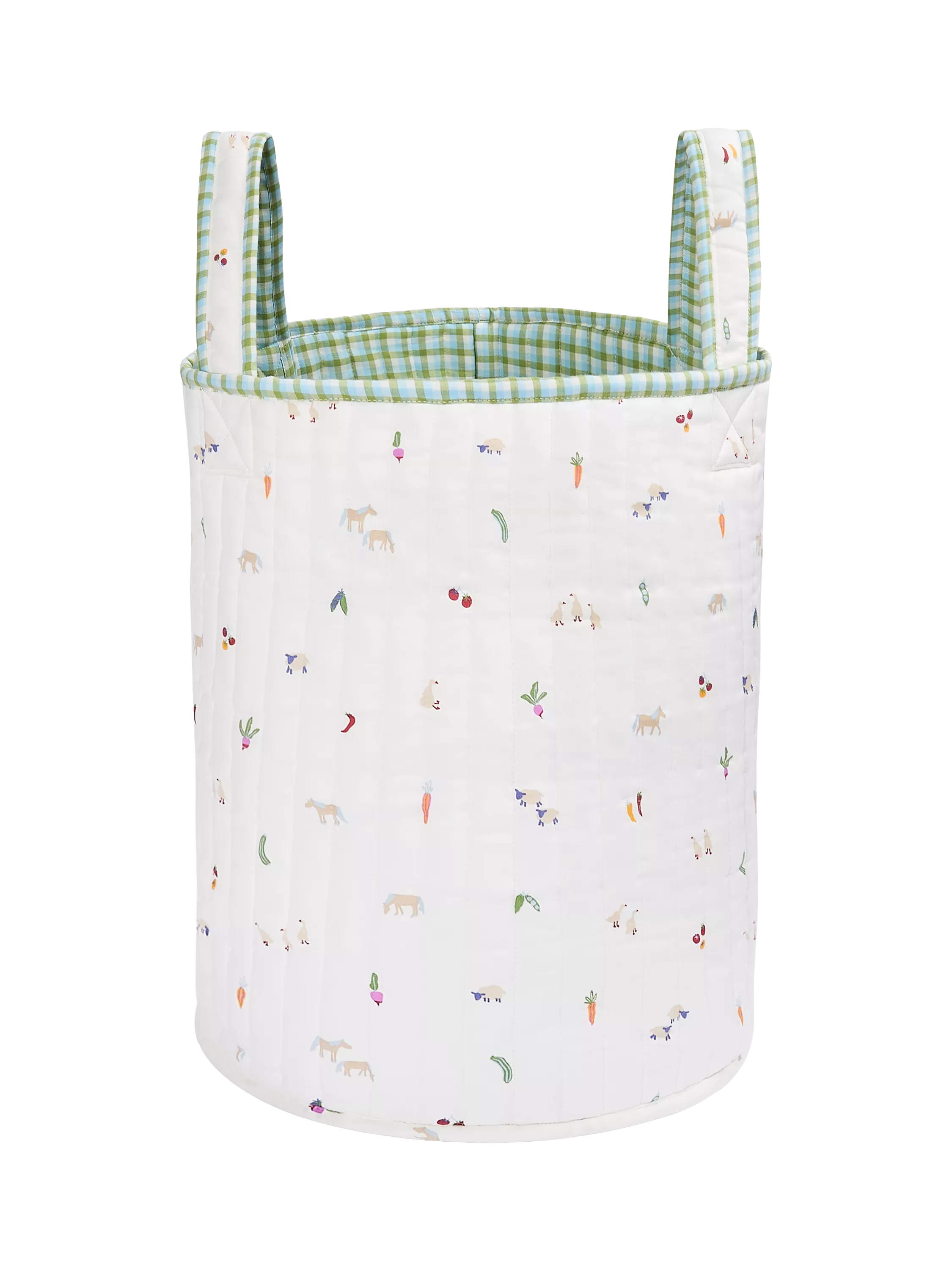 Avery Row Little Farm large quilted reversible storage basket (British brand)