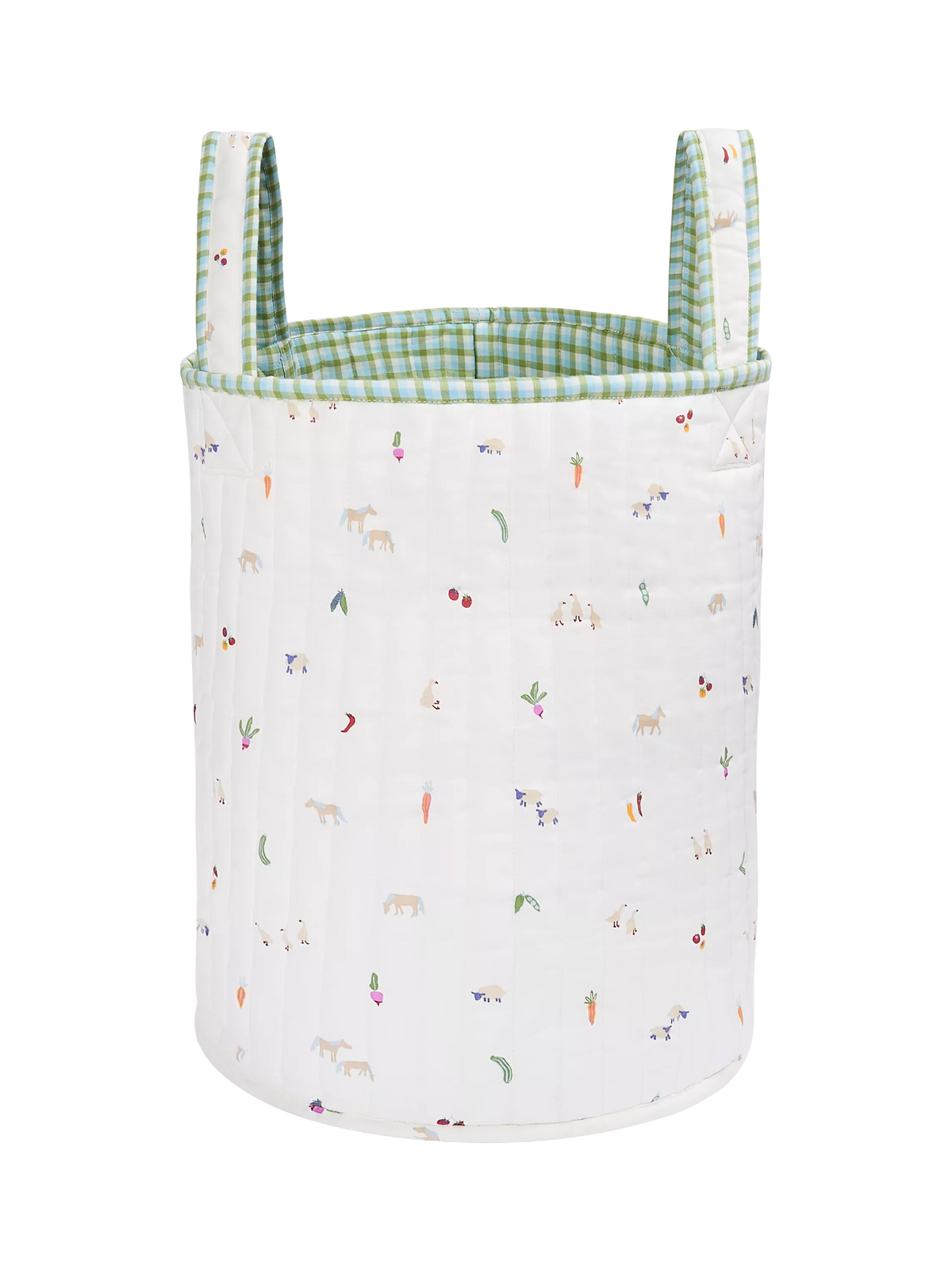 Avery Row Little Farm large quilted reversible storage basket (British brand)