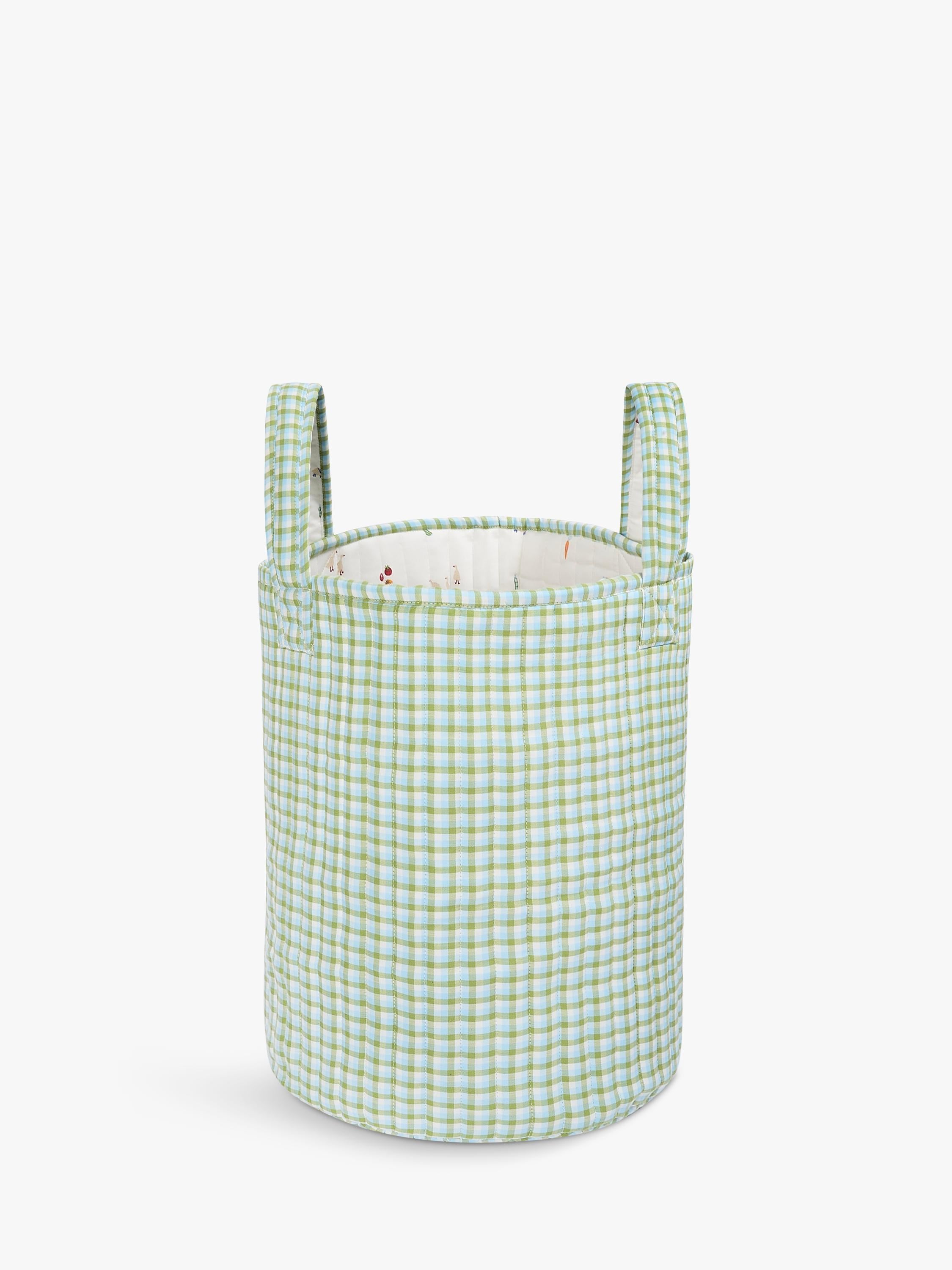 Avery Row Little Farm large quilted reversible storage basket (British brand)