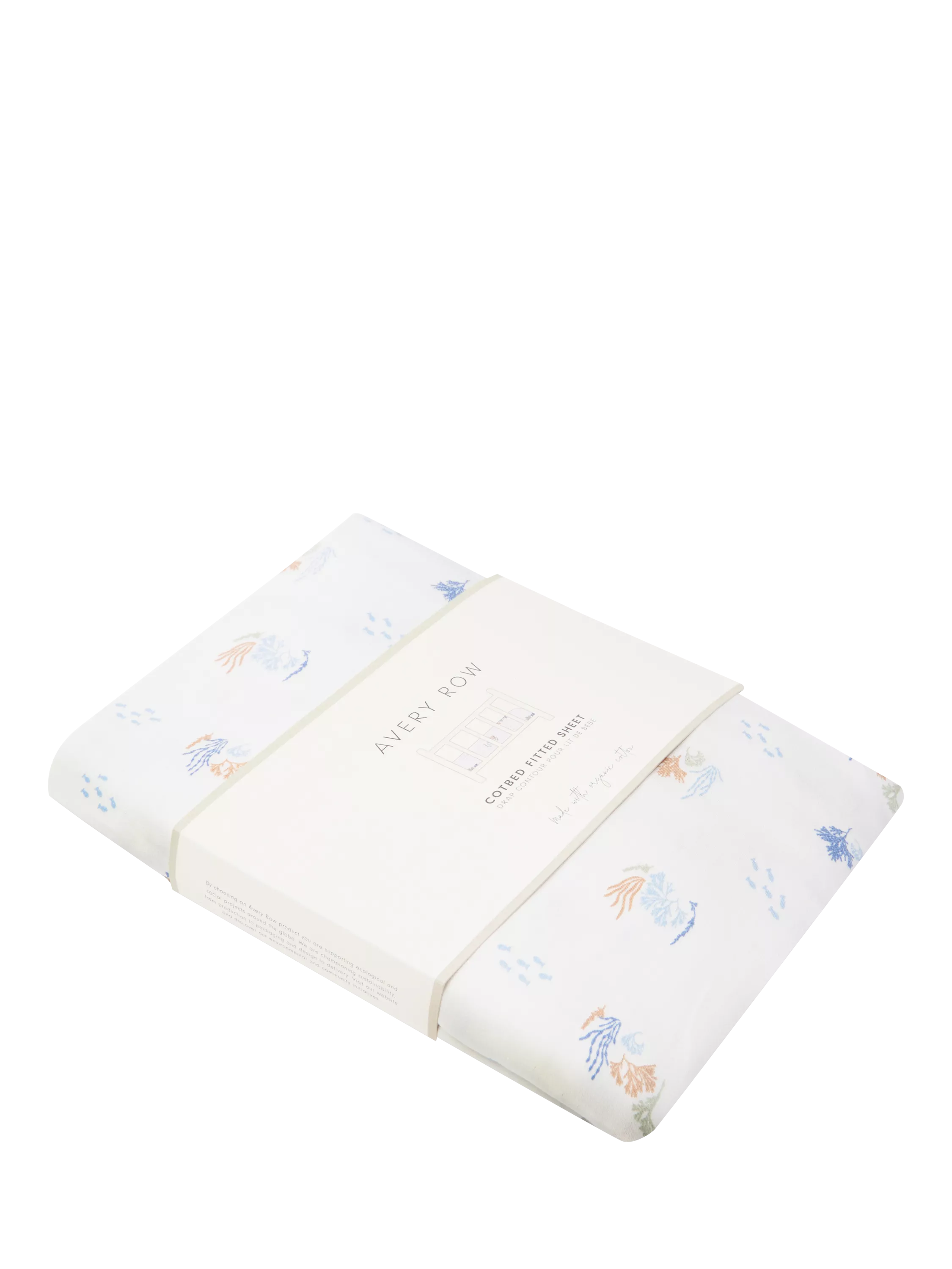 Avery Row cotbed fitted sheet Coastline, UK version