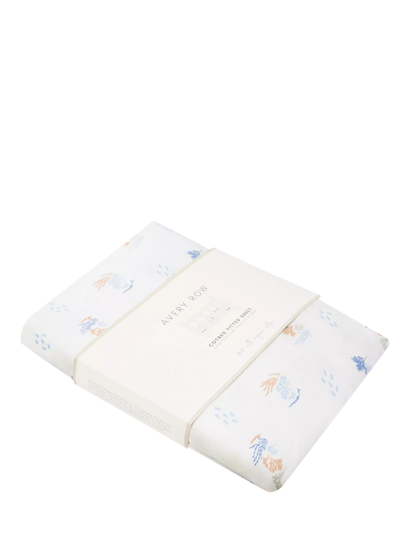 Avery Row cotbed fitted sheet Coastline, UK version