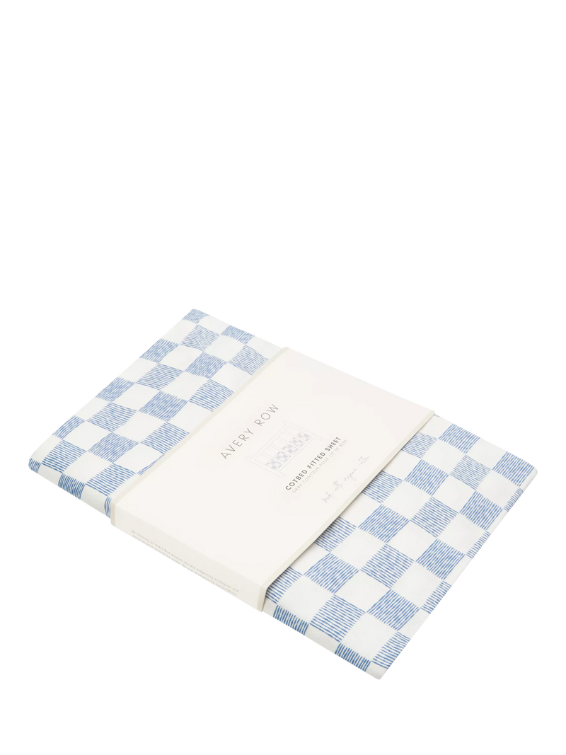 Avery Row cotbed fitted sheet Coastline design, UK version