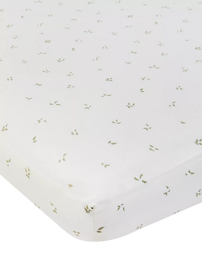 John Lewis Avery Row Cotbed Fitted Sheet, Nettle Scatter- Buy online at McGrocer