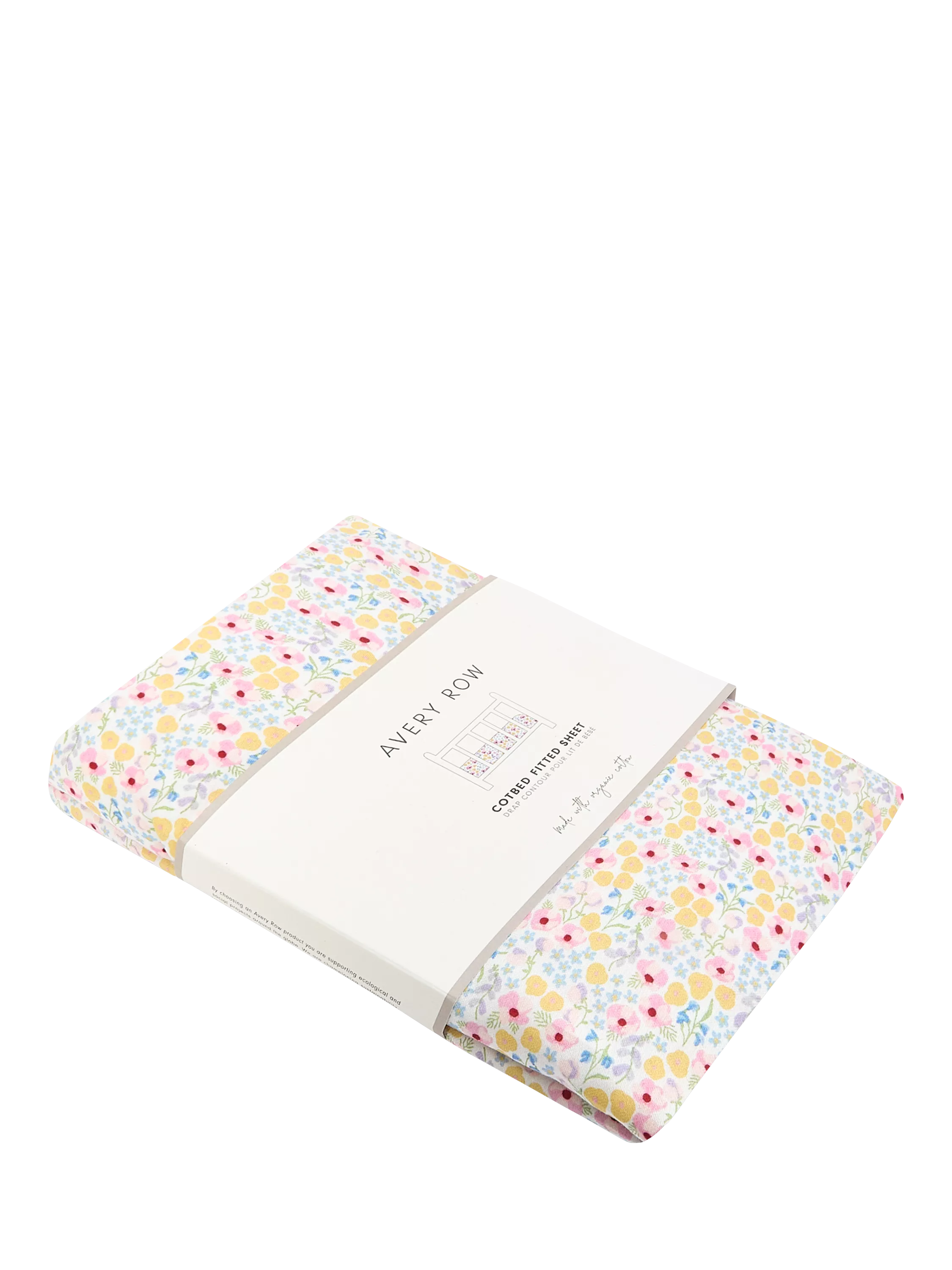 Avery Row cotbed fitted sheet Wildflower Garden 70x140cm, imported from the UK