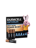 Duracell Optimum AAA batteries pack of 4 - British product