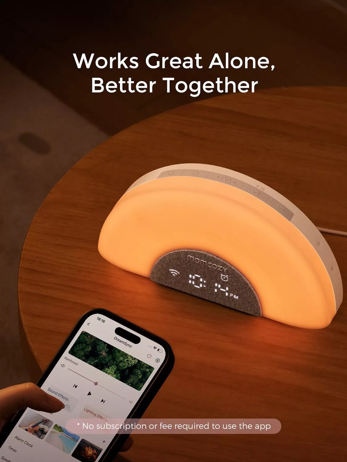 Momcozy DreamSync white noise machine with rainbow light (British brand)