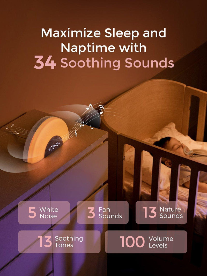 Momcozy DreamSync white noise machine with rainbow light (British brand)