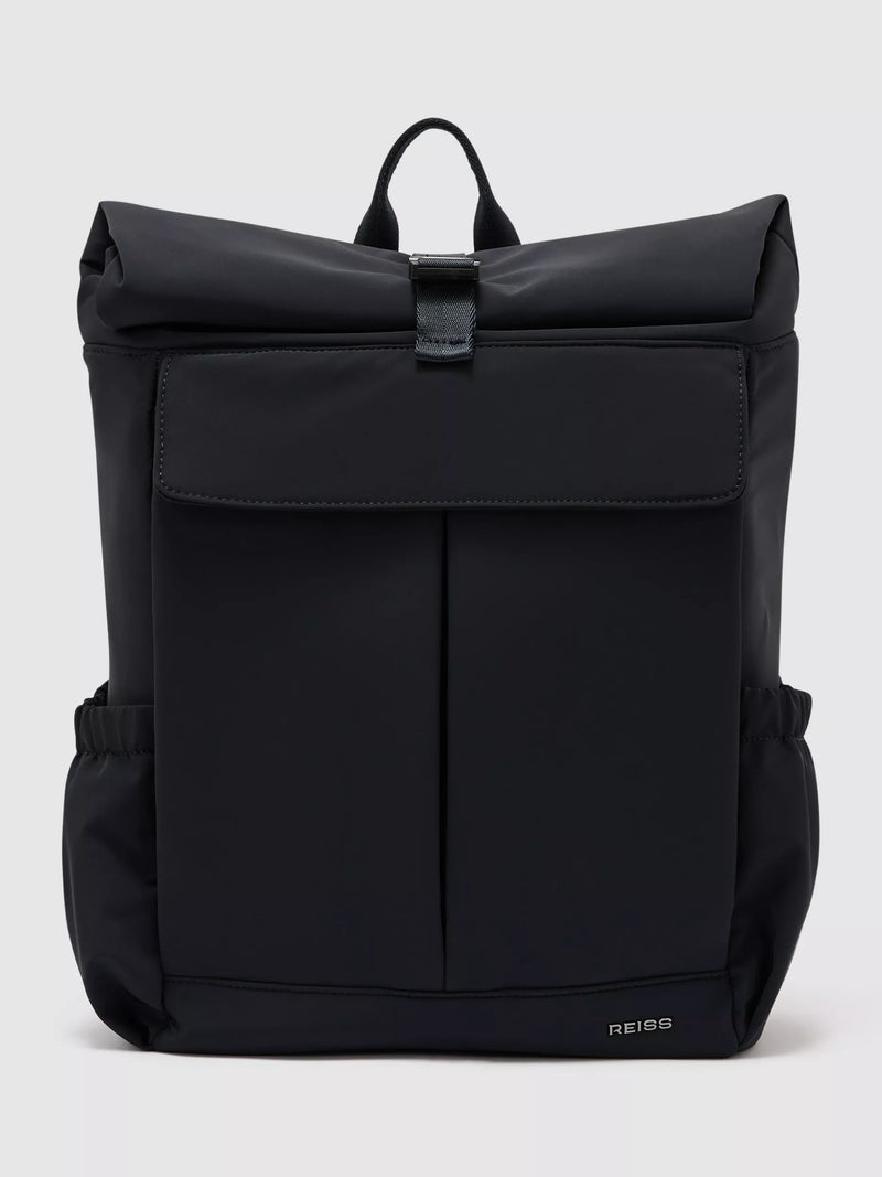 Reiss Pascal Roll Top Backpack, Navy