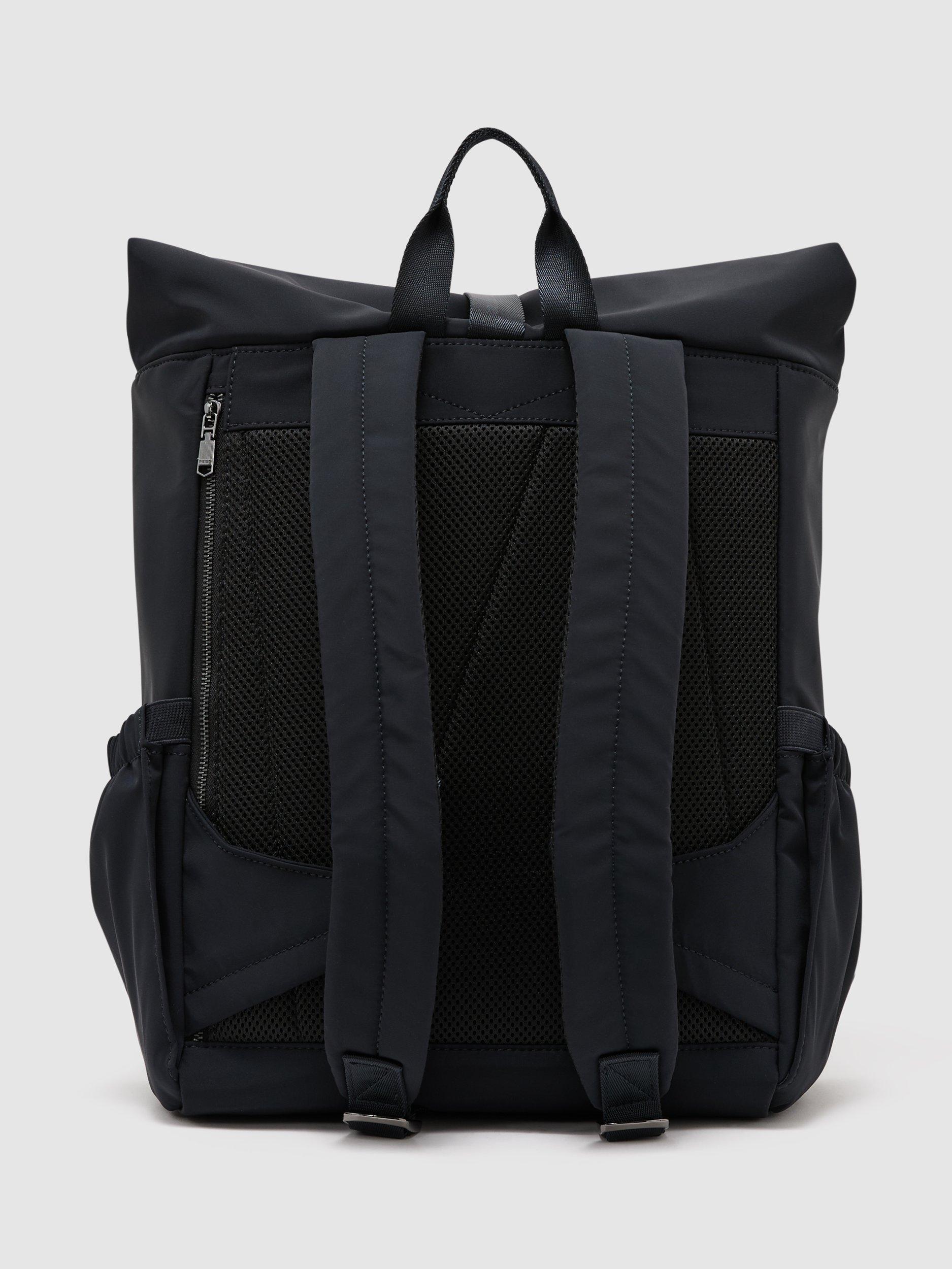 Reiss roll top backpack with buckle fastening, UK version