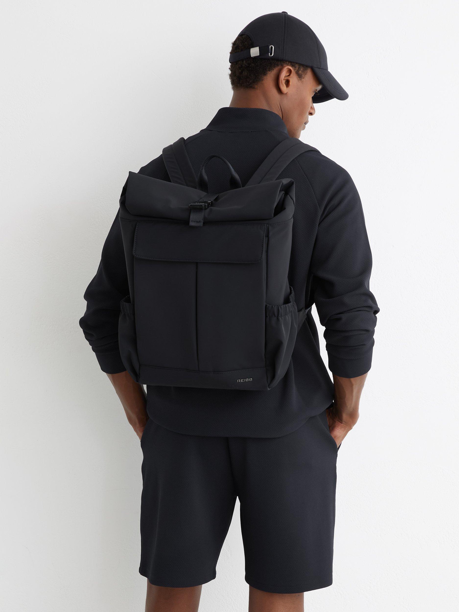 Reiss roll top backpack with buckle fastening, UK version