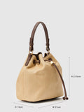 Reiss Evie natural bucket bag woven raffia-effect leather trim, imported from the UK