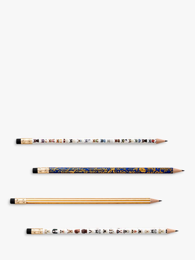 Rifle Paper Co cat dog pencil set gold foil - British product