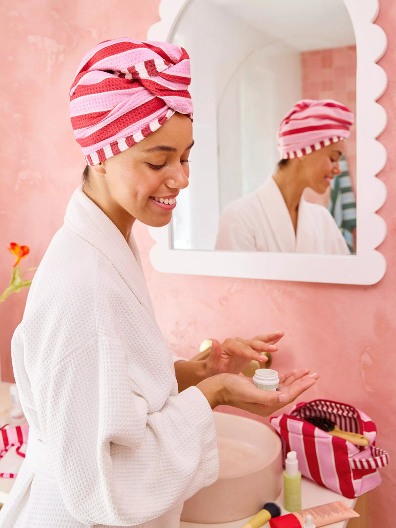 Dock & Bay Cherry Bomb hair wrap, imported from the UK