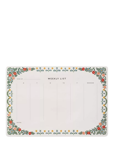 John Lewis Rifle Paper Co. Rosette Weekly Desk Pad, Multi- Buy online at McGrocer