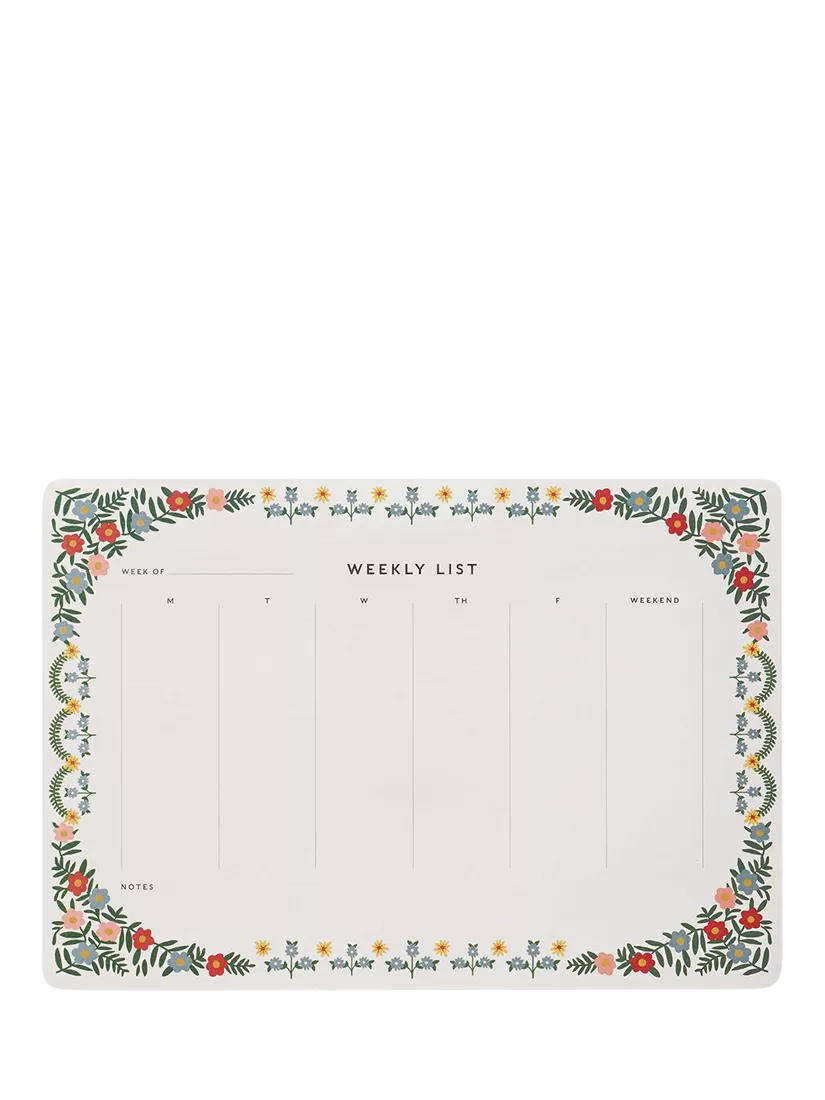 Rifle Paper Co Rosette weekly desk pad, multi - British product