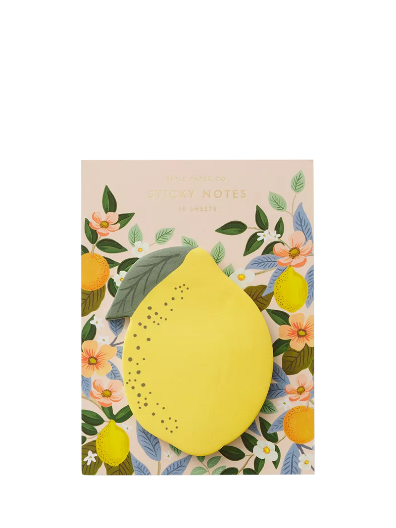 Rifle Paper Co. lemon sticky notes yellow, imported from the UK