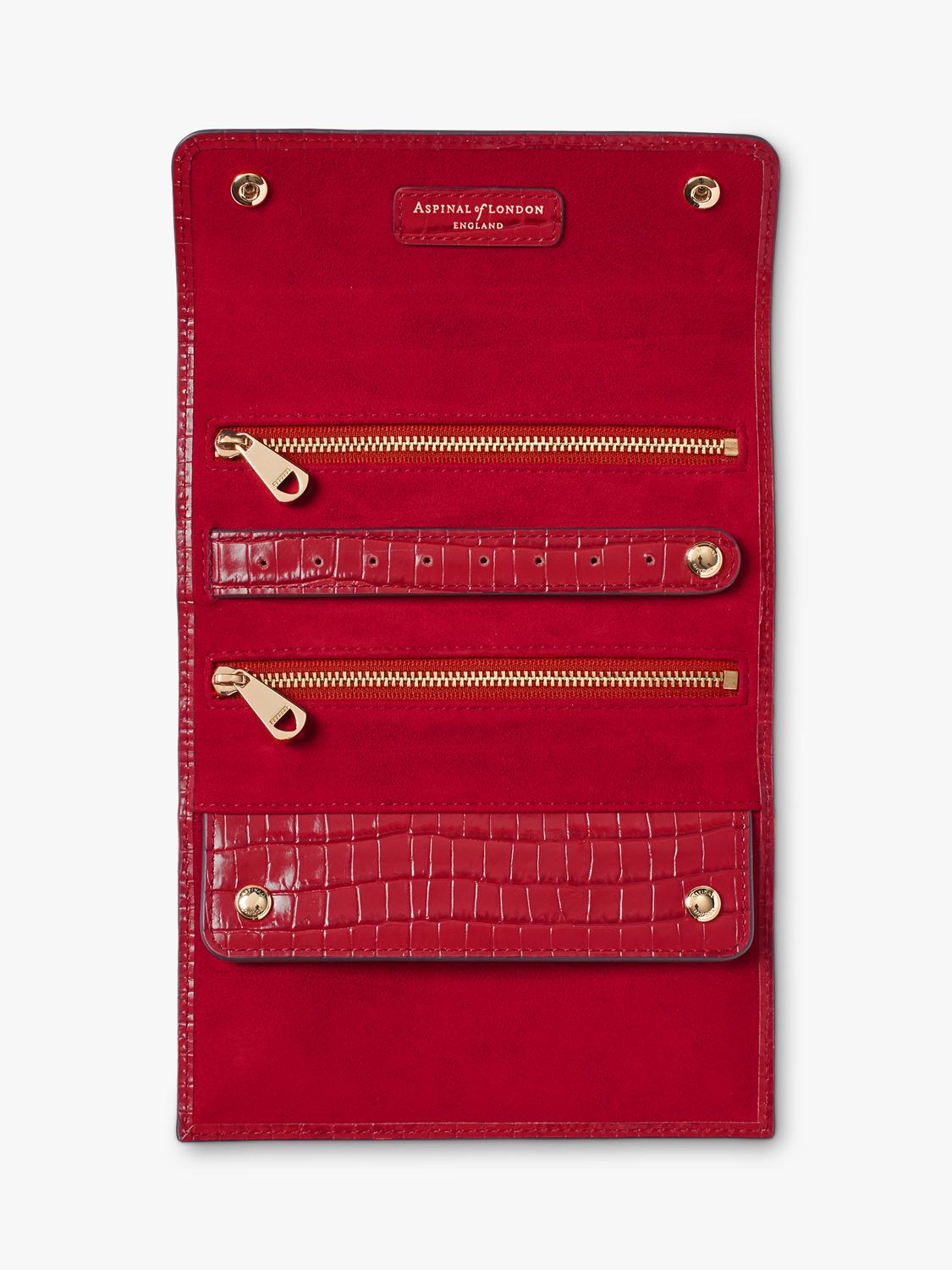 Aspinal of London jewellery roll red, imported from the UK
