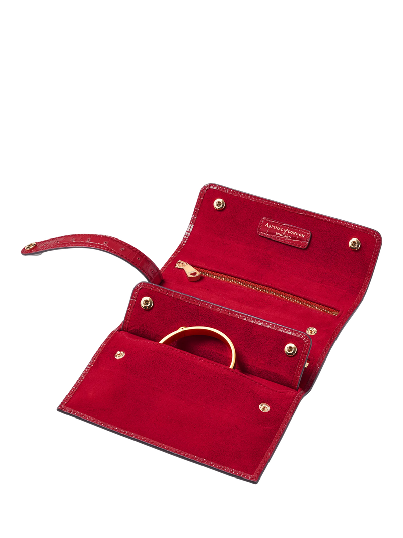 Aspinal of London jewellery roll red, imported from the UK
