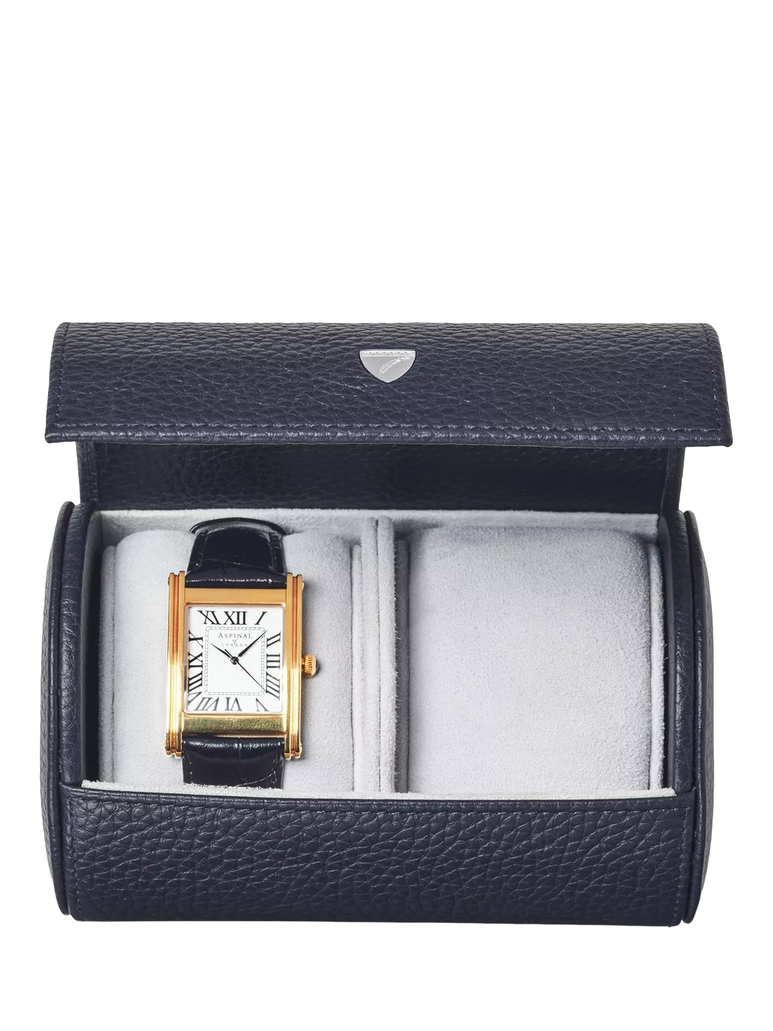 Aspinal of London double watch box Navy - UK version