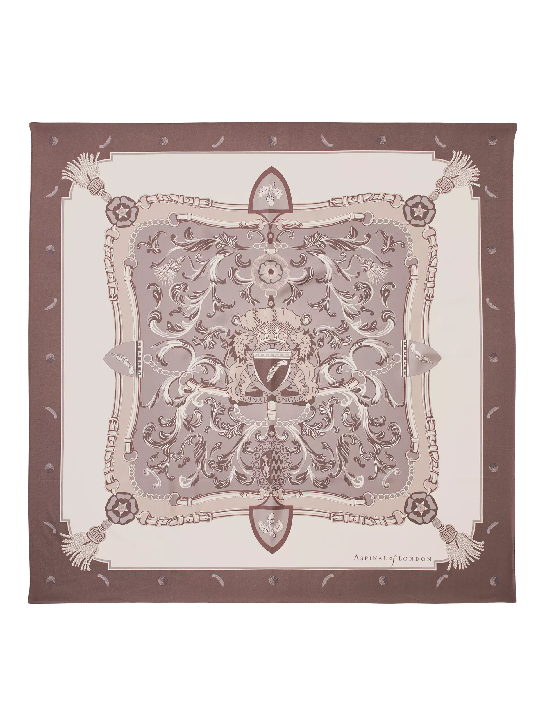 Aspinal of London silk scarf 90cm moleskin - British product