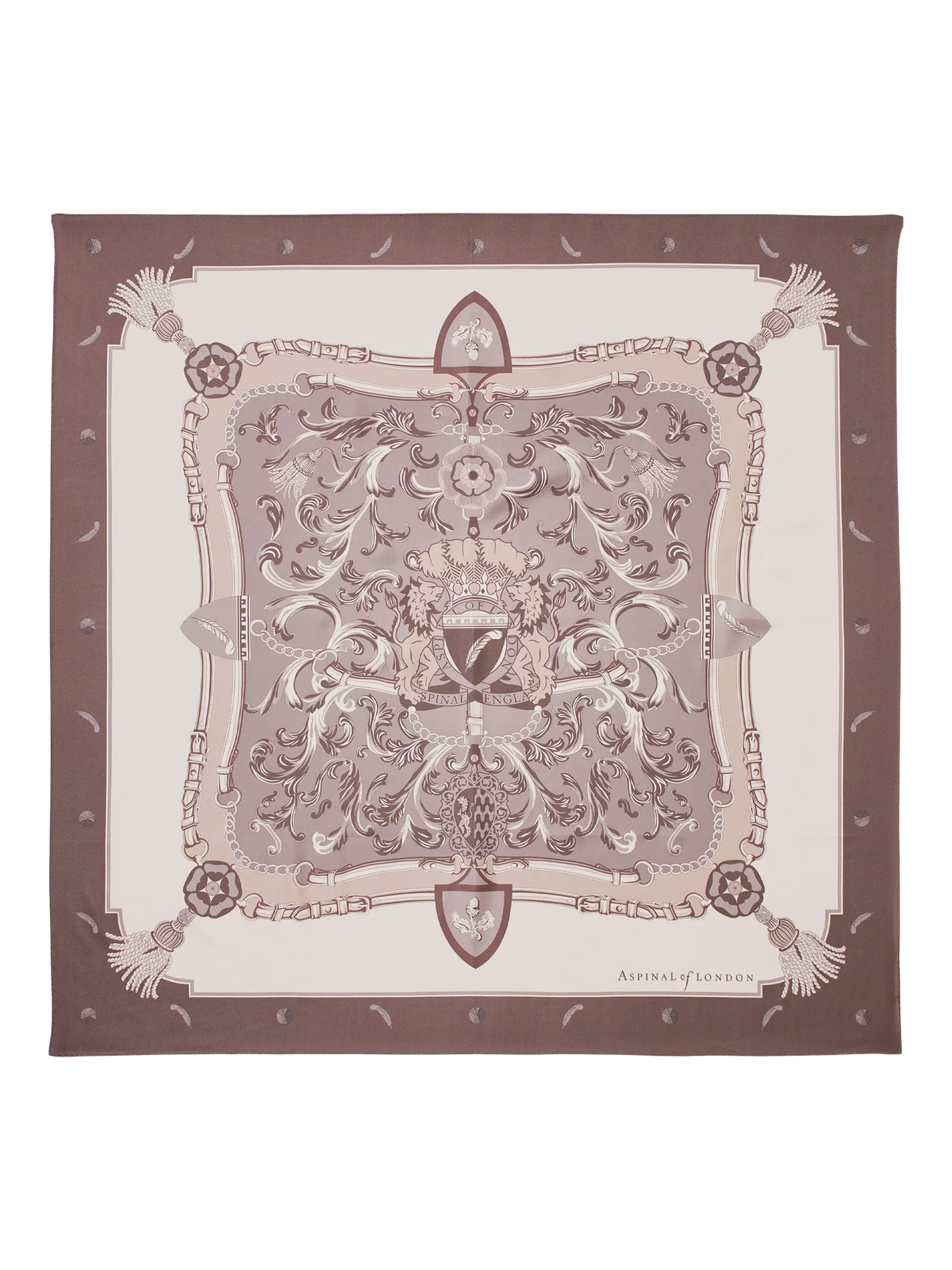 Aspinal of London silk scarf 90cm moleskin - British product