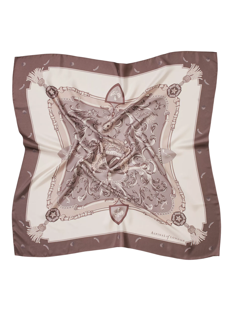 Aspinal of London silk scarf 90cm moleskin - British product