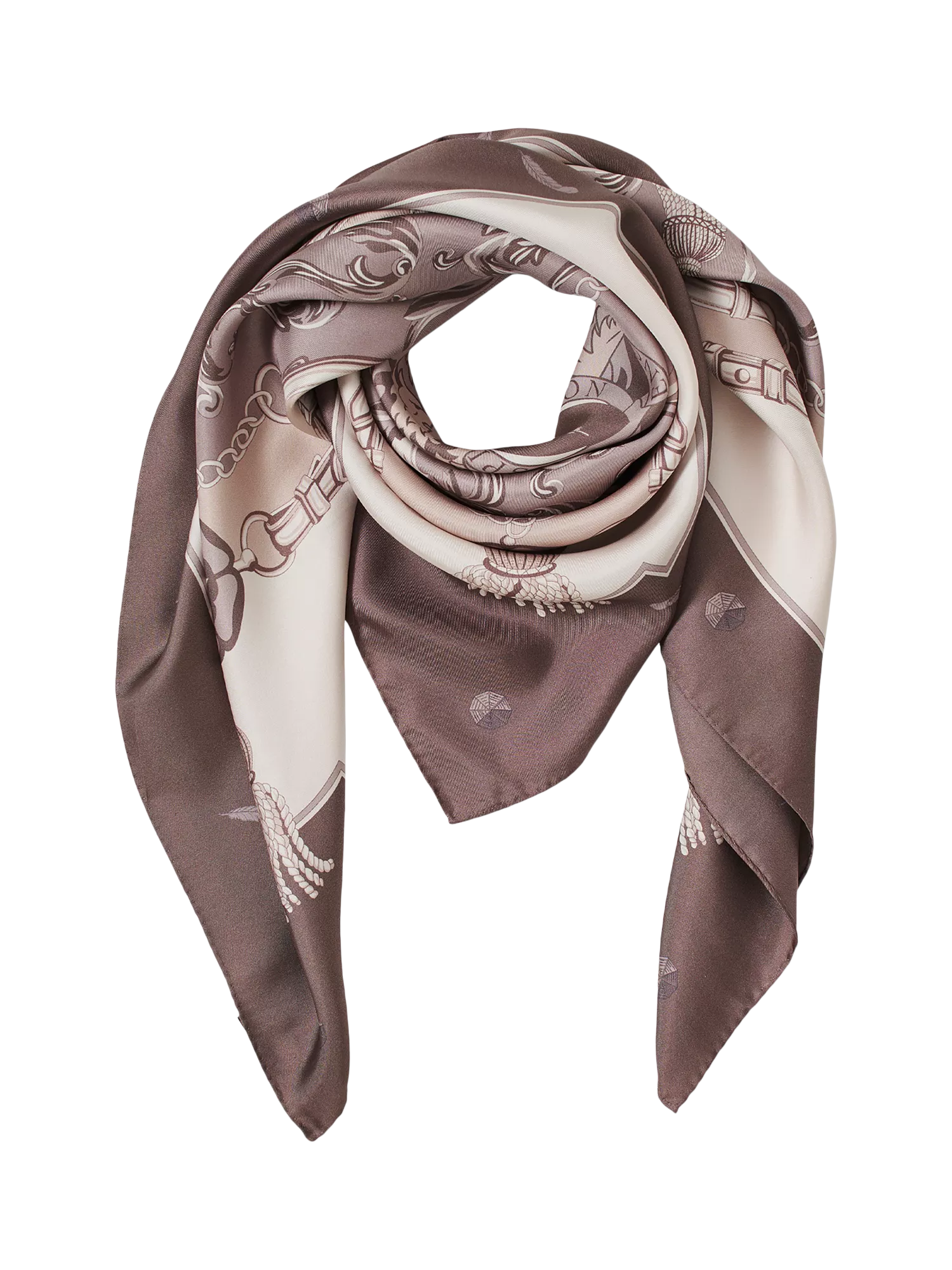 Aspinal of London silk scarf 90cm moleskin - British product