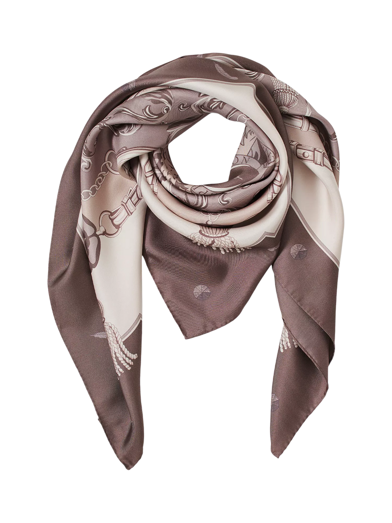 Aspinal of London silk scarf 90cm moleskin - British product