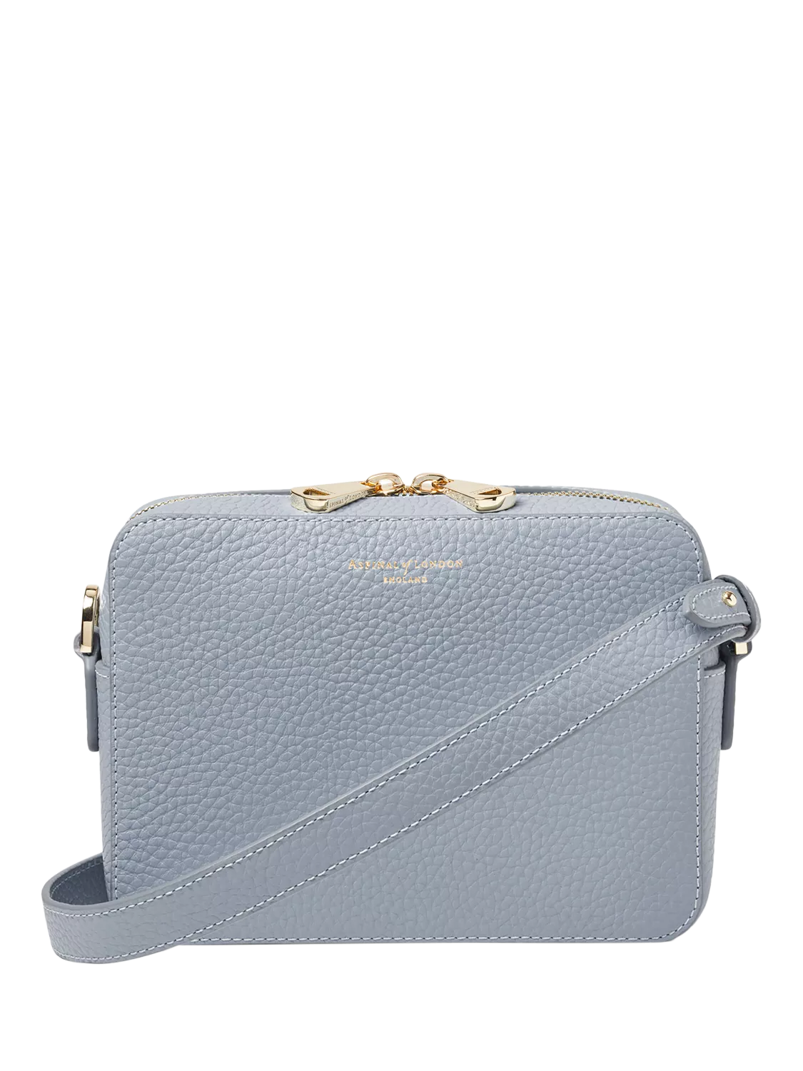 Aspinal of London crossbody bag sky blue nylon leather trim - British product