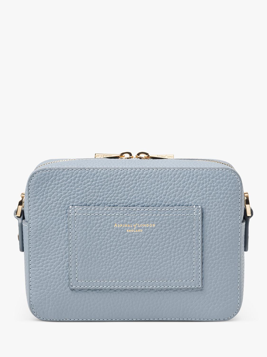 Aspinal of London crossbody bag sky blue nylon leather trim - British product