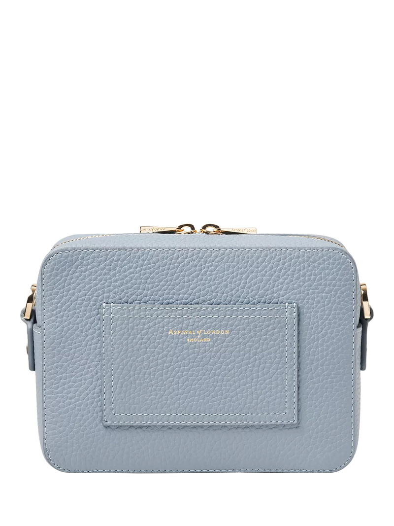 Aspinal of London crossbody bag sky blue nylon leather trim - British product