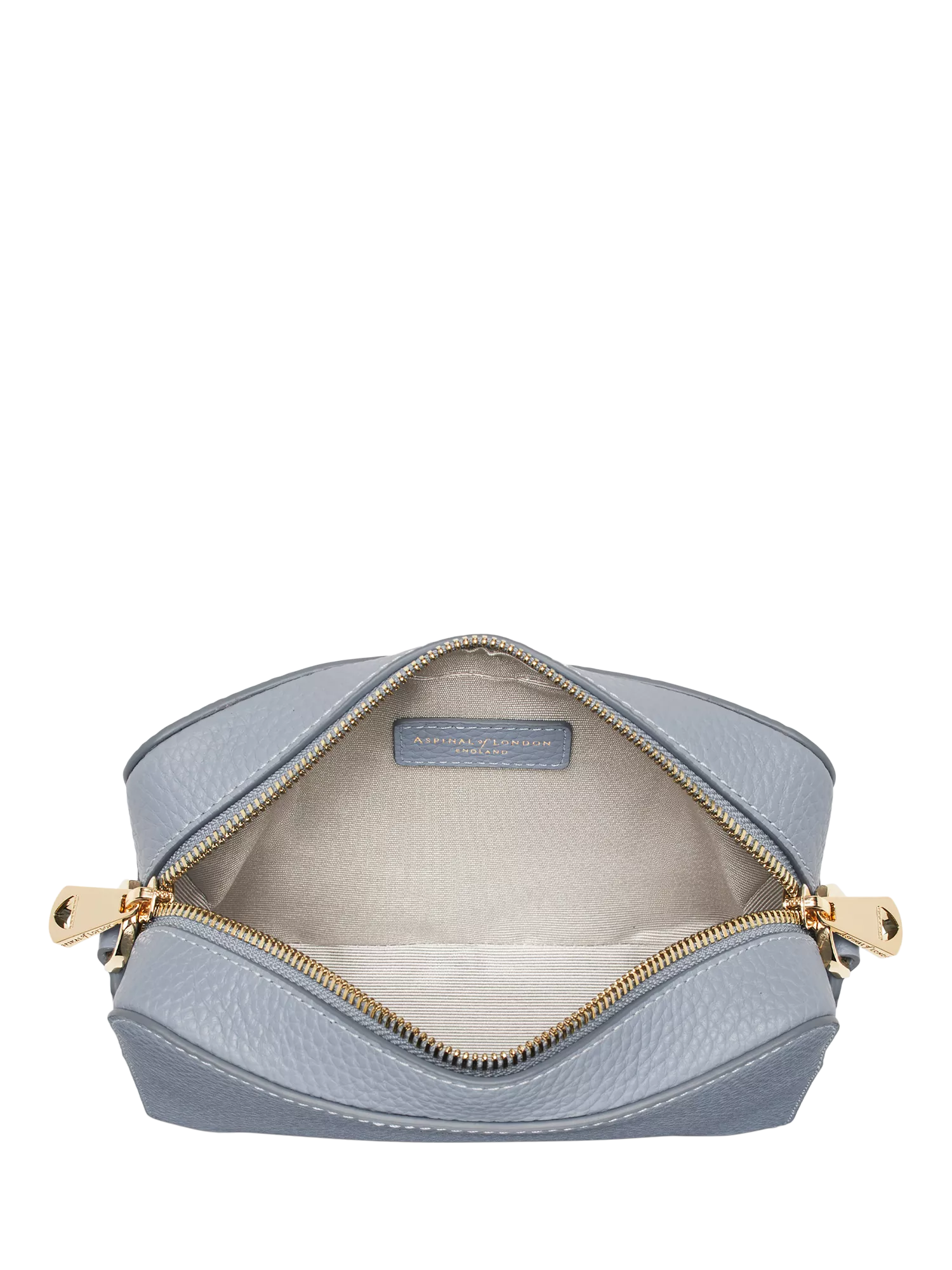 Aspinal of London crossbody bag sky blue nylon leather trim - British product