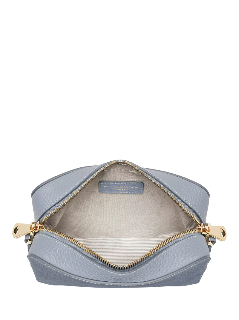 Aspinal of London crossbody bag sky blue nylon leather trim - British product