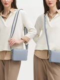 Aspinal of London crossbody bag sky blue nylon leather trim - British product