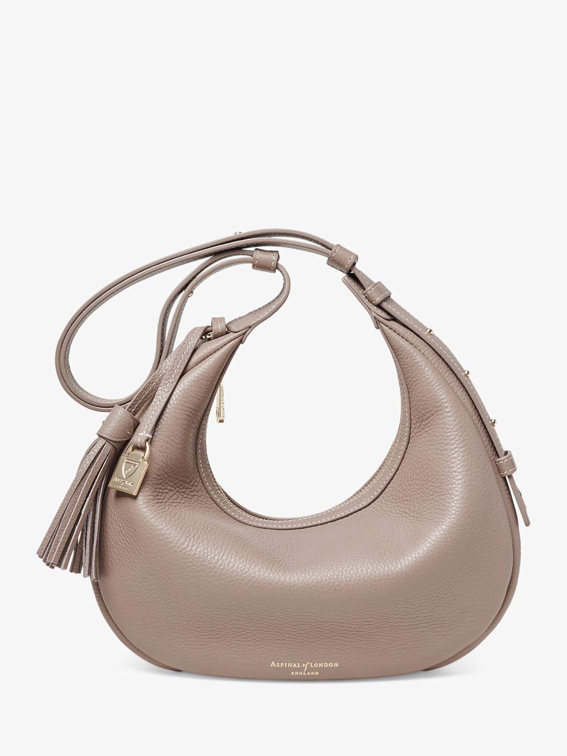 Aspinal of London small crescent shoulder bag moleskin, UK version