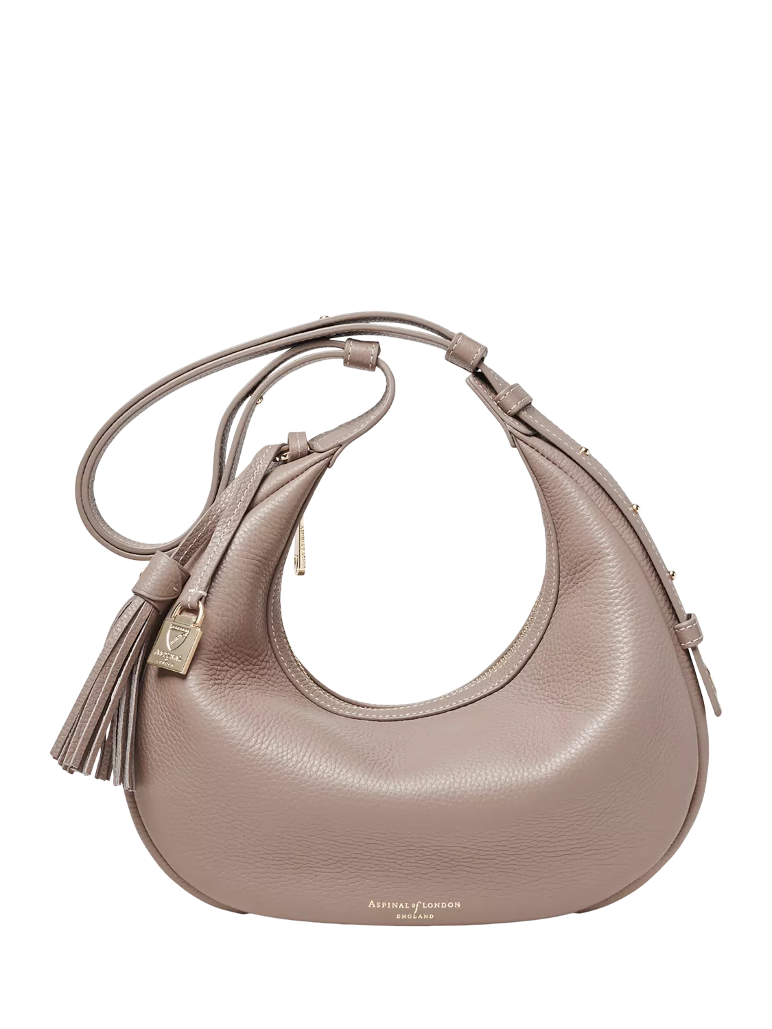Aspinal of London small crescent shoulder bag moleskin, UK version