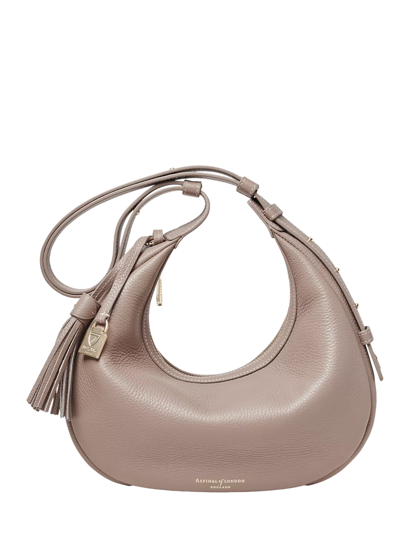 Aspinal of London small crescent shoulder bag moleskin, UK version