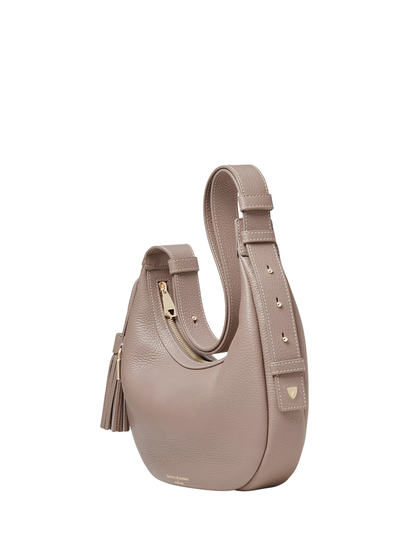Aspinal of London small crescent shoulder bag moleskin, UK version