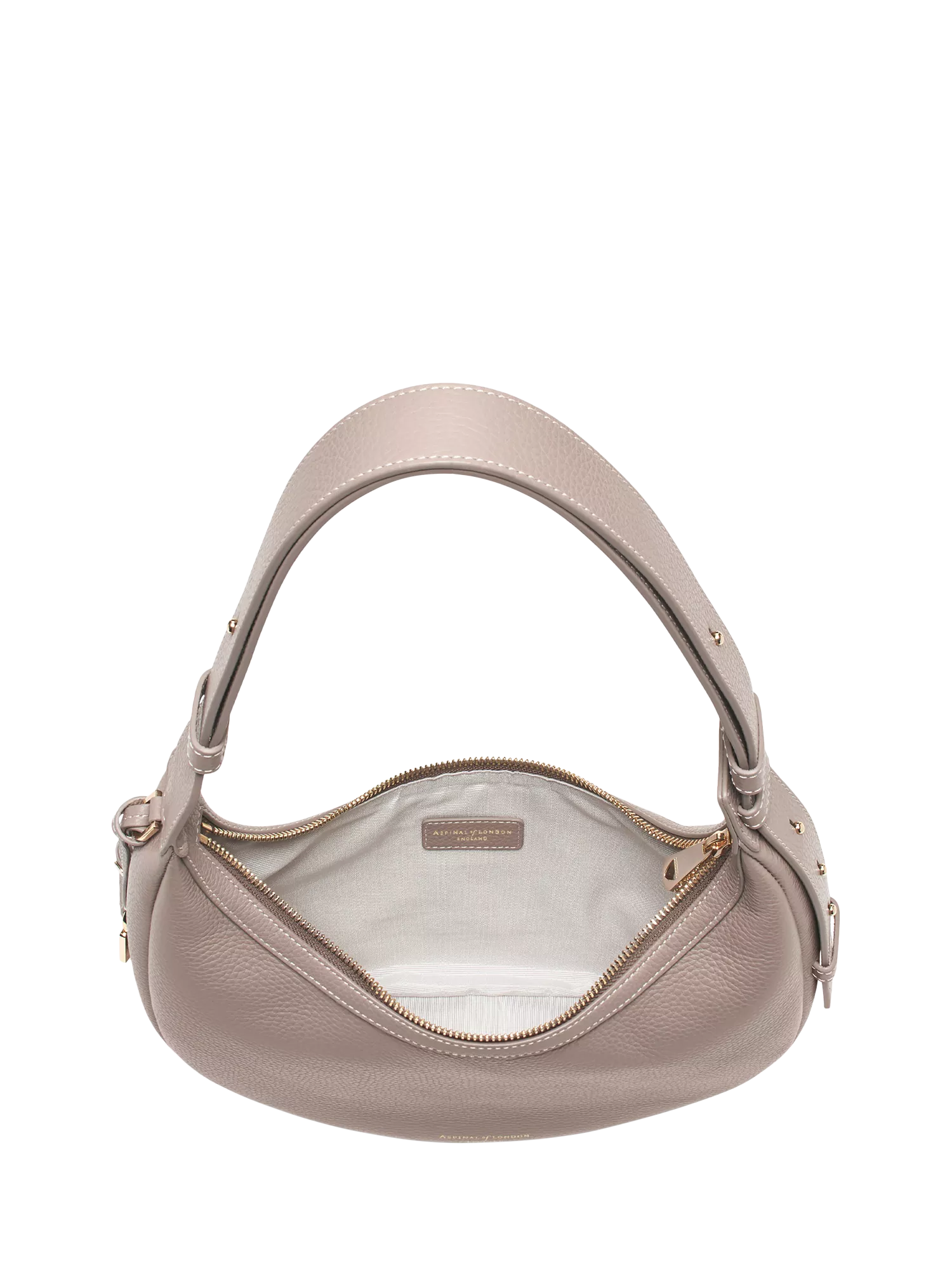 Aspinal of London small crescent shoulder bag moleskin, UK version