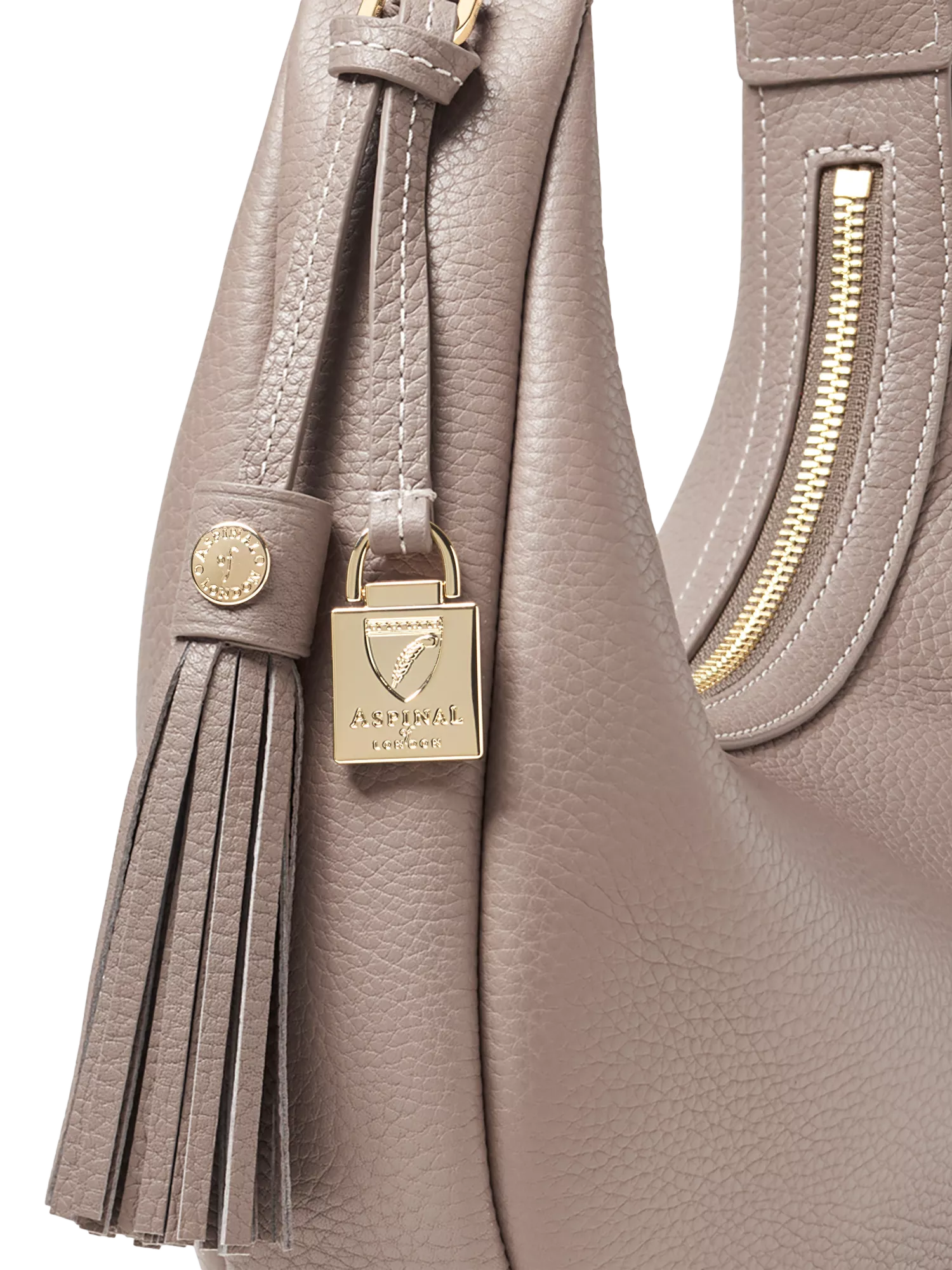 Aspinal of London small crescent shoulder bag moleskin, UK version