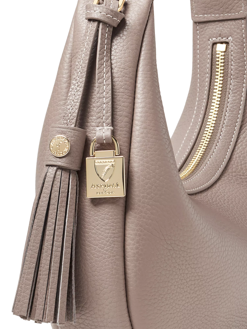 Aspinal of London small crescent shoulder bag moleskin, UK version