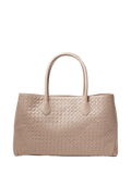 Aspinal of London woven leather tote bag in moleskin - British product