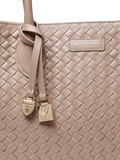 Aspinal of London woven leather tote bag in moleskin - British product