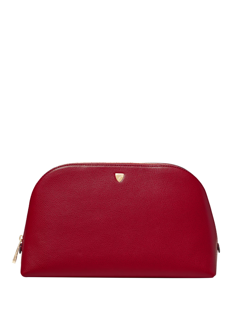 Aspinal of London Classic Leather Toiletry Bag, Cherry