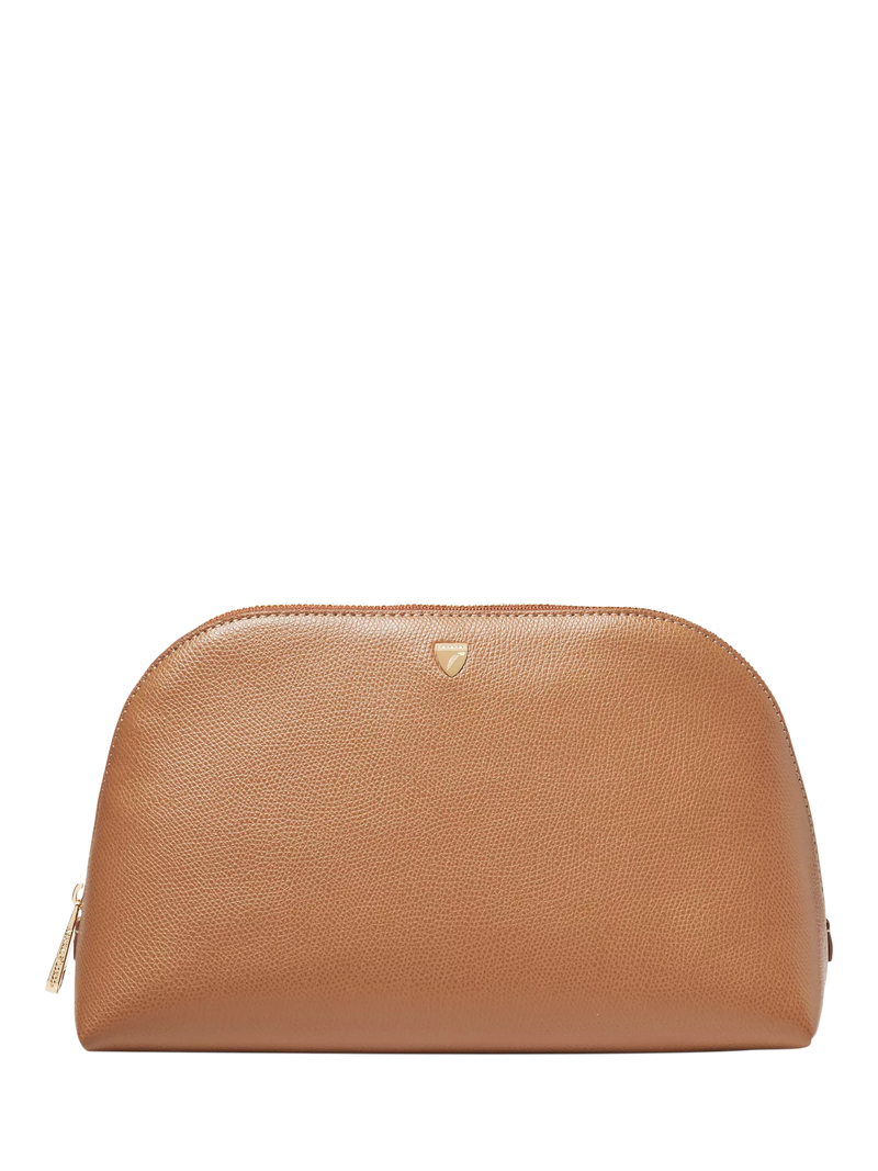 Aspinal of London Classic Leather Toiletry Bag, Caramel
