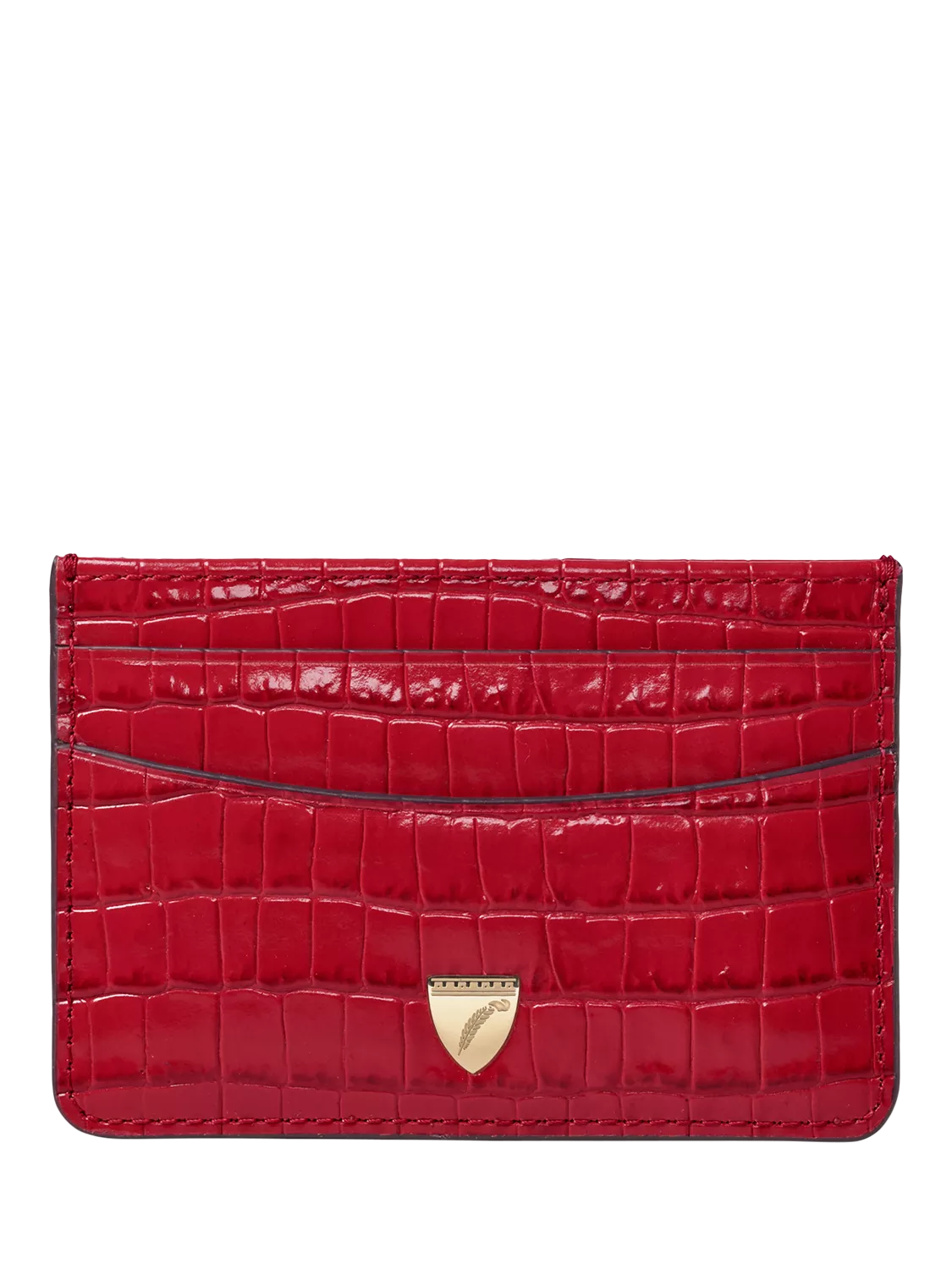 Aspinal of London Croc Leather Slim Credit Card Case
