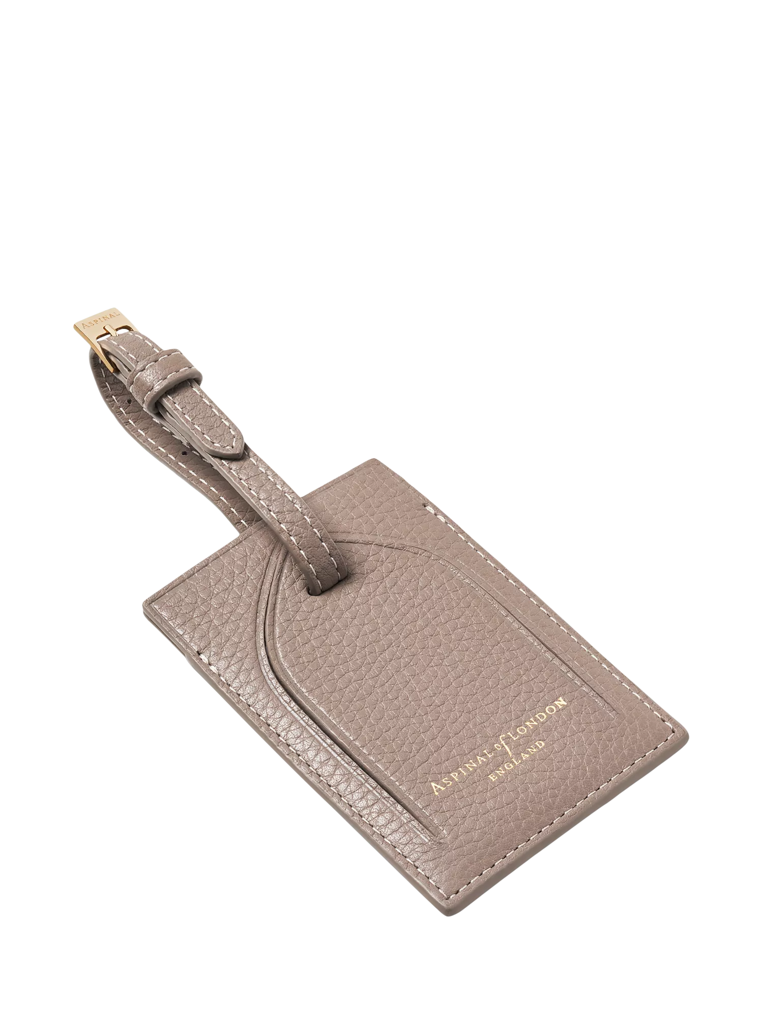 Aspinal of London moleskin leather luggage tag, imported from the UK